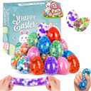 12Pcs Easter Egg Stress Balls, Easter Basket Stuffers Fillers Hunt, Squishy Squeeze Toy Bulk for Adults, Party Favors Goodie Bags Classroom Prizes