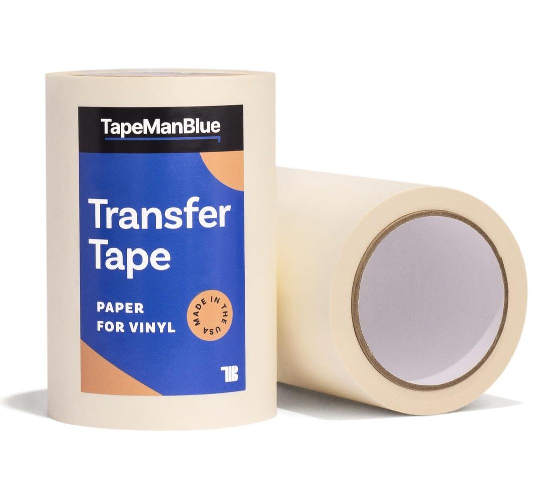 TapeManBlue 6" x 100' Roll of Paper Transfer Tape for Vinyl, Made in America, Premium-Grade Transfer Paper for Vinyl with Layflat Adhesive, Application Tape for Crafts, Decals, and Letters