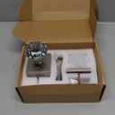 Privacy Glass Door Knob with Lock, Crystal Glass Door Knobs Interior, Bed Bath Door Knob Brushed Nickel Square Diamond, BS-002