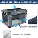 24 Inch Portable Collapsible Dog Crate, Foldable Soft Dog Kennel with Soft Warm Blanket and Foldable Bowl for Large Cats & Small Dogs, Indoor & Outdoor Travel
