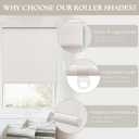 Beige White Textured Linen Semi Sheer Cordless Roller Shades 35" W x 72" H