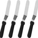 4 Pcs 6 Inches Stainless Steel Cake Decorating Spatulas Small Cake Frosting Spatulas Angled Spatulas Cake Icing Smoothers with Plastic Handle