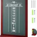 Dart Scoreboard for Cricket and 01 Darts Games Darts Holder Wall Mount Wood Dartboard Accessories (Walnut Wood Trim)
