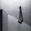 Frameless Shower Door Support Bar, Stainless Steel Wall-to-Glass Support Arm to Fixed Shower Glass Panel, for 1/4"-3/8" (6-10 mm) Door, 180° Pivot & Stow-Flat Mode (Matte Black, 23.6-inch(600mm))