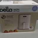 bella 4Qt Slim Air Fryer, Fits-anywhere Kitchenware, EverGood Ceramic Nonstick Coating, Adjustable Temperature, 6 Preset Cooking Options, 60 Min Auto Shutoff w Audible Tone, 3.3lb Capacity, Oatmilk