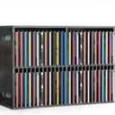 SANFURNEY 52 Slots CD Holder, Wall-Mounted CD Holder Stand, Premium CD Storage Rack for Home and Office, Stackable Disc CD Organizer Desk Stand Ideal for Music Enthusiasts Desk Rack Organizer Black