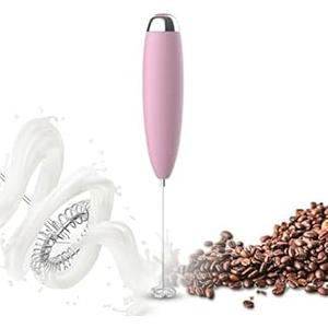 Frother Handheld for Coffee, Milk Frother Upgraded Matcha Whisk Drink Mixer Electric Mini Whisk Hand Mini Foamer Coffee Mixer for Lattes Cappuccino Frappe Matcha Hot Chocolate, Pink