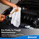 UNIMADE Shop Towel Rags, 50 Pack Reusable Shop Rags Bulk Microfiber Cleaning Cloth Lint Free Cleaning Towels for Car Kitchen Automotive Bar Mechanic Restaurant Garage, 11.5"x 11.5", White