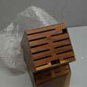 20 Slot Knife Block Storage without Knives,Acacia Wood Universal Knife Holder for Kitchen Countertop,Large Butcher Block Organizer,Easy Kitchen Knife Storage (Brown)