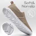 Men's Slip On Shoes Loafers Casual Sneakers for Business Walking Boat Shoes Slipper Comfy Lightweight Non-Slip (7, Khaki)