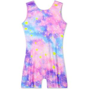 Nymphperi Girls Gymnastics Leotards Toddler Sleeveless Tank Biketards Tumbling Dance Unitards for Kids Class Training (4-5T, Purple Blue)