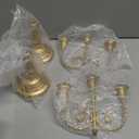 Table Decor Candlestick Holders Candelabras Gold Candle Stick Stands 2 Pcs Metal Candelabra Centerpieces Candle Holders(3-arms Gold)