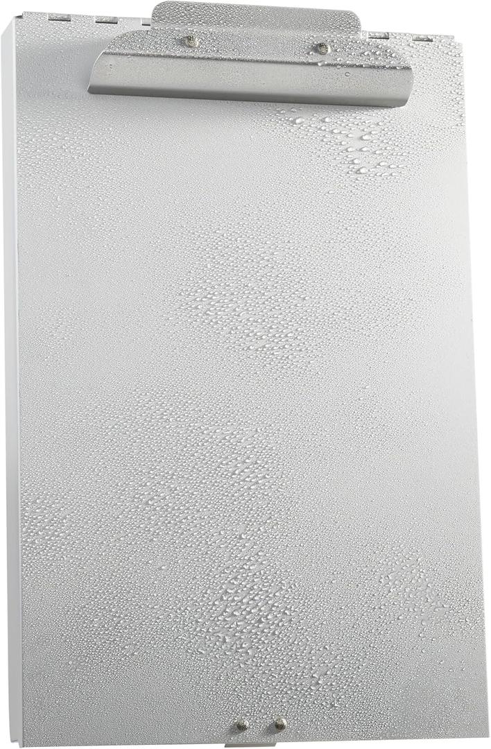 Amazon Basics Metal Clipboard with 2 Compartments, Letter Size, 250 Sheet Storage Capacity, Office Supplies, Silver, 14.09 x 9.21 x 2.6 inches