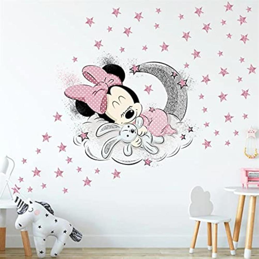S&P Market Mickey Minnie Mouse Large Wall Sticker for Kids Baby Room Nursery Interior Decoration Wall Decal (Minnie)
