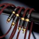 Auidophile 2RCA Male to 2RCA Male Stereo Audio Cable,Gold Plated | 4N Oxgen-Free Copper Core (9 Feet (3M))