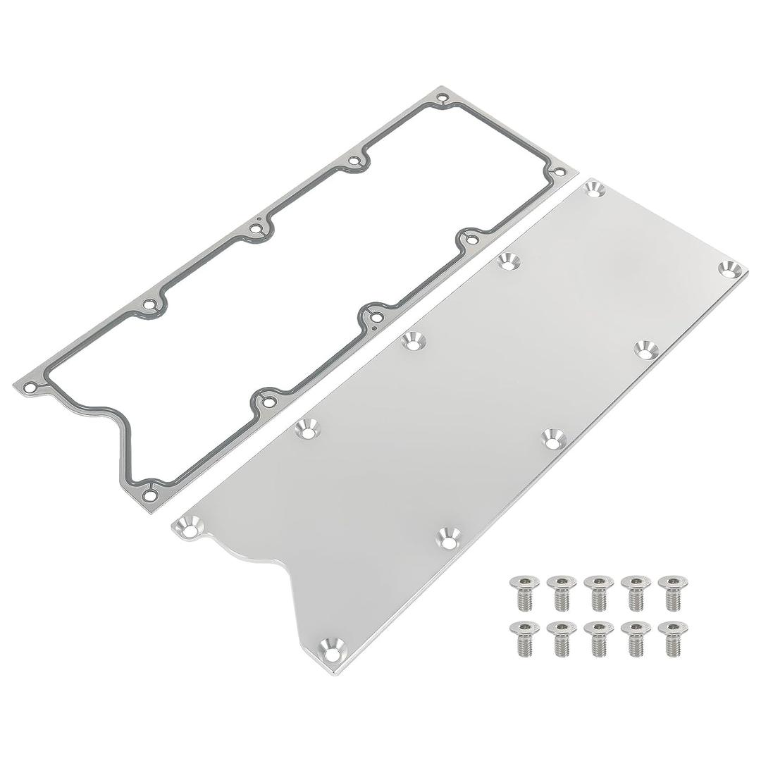 LS Gen 3 Valley Pan Cover Plate Low Profile with Gasket and Seals Compatible with LSX LS1 LM7 LR4 LQ4 LS6 L59 LQ9 LM4 L33 (Silver)