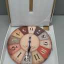 Farmhouse Wall Clocks for Living Room Decor Colorful Wall Clock Battery Operated 16 Inch Large Wall Clock Silent