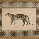 Vintage Leopard Wall Art Cheetah Safari Wall Decor Paintings, Wildlife Animal Poster Canvas Prints Aesthetic for Living Room Bedroom 12x16 inch Wood Framed (Brown)