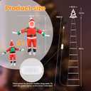 2 x Christmas Ladder Lights with Santa Claus, 248 LED Rope Ladder Light, 8 Lighting Modes & 6H Timer, Waterproof Xmas Decorations Light for Indoor Outdoor, Yard, Porch, Wall, Christmas Tree Decor (Warm White)