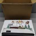 Christmas Village, Colorful Animated Scenes with Santa Reindeer Sleigh Musical Christmas Village Houses Collectible Building for Xmas Indoor Decorations