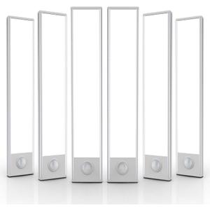 6 Pack Under Cabinet Lighting Wireless, 40 LED Rechargeable Battery Motion Sensor Light Indoor, Stick On Magnetic Closet Lights, Under Counter Lights for Kitchen, Stairs, White 10 in