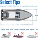 SPORTYOUTH Boat Cover, Trailerable Boat Cover 12' - 14' Waterproof Oxford Fabric 210D Anti-UV Dustproof Fit Classic Boat Open Boat Deep V-Hull Fishing Boats Small Utility Boat and More