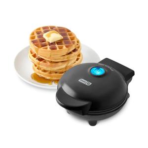 Dash Mini Waffle Maker- Compact Electric Iron for Creative Homemade Treats - PTFE nonstick surface - Easy-to-Clean - Perfect for Kids & Families - Black