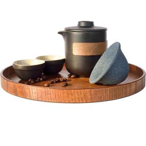 Pour Over Coffee Maker - All-Ceramic Drip Set, Single Serve Coffee Maker with Pour Over Dripper, Reusable Ceramic Filter & Carafe, Portable Travel Drip Kit Valentines Day Gifts for Him
