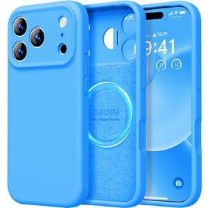 LOVE 3000 Designed for iPhone 17 Pro Max Case, Premium Silicone [Compatible with Magsafe][Soft Anti-Scratch Microfiber Lining] Shockproof Protective Phone Case for Men Women 6.9", Blue
