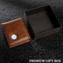 Leather Wallet Gift for Men with AirTag Holder & SIM Card Slots, RFID Blocking Bifold, 10 Card + 2 ID Pockets, Durable Everyday Carry (Dark Brown)