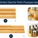 RoyalHouse Bamboo Expandable Spice Rack Organizer, 3-Tier Adjustable Kitchen Cabinet, Countertop Display Shelf, Space Organizer for Kitchen and Bathroom