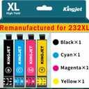 Remanufactured for 232XL Ink Cartridges Combo Pack Latest Upgrade Replacement for 232 Ink Cartridges for Printer XP-4200 Ink XP-4205 WF 2950 WF-2930 Printers Ink,Replacement for 232 XL Printer Ink (232XL Black, Cyan, Magenta, Yellow)