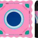 Scalloped Mahjong Mat for Table31.5 x 31.5 Inch Noise Reduction Anti-Slip Mahjong Table Mat with Black Carrying Bag for Poker, Card, Board Games Table Mat, Tile Games, Dominoes (Pink)