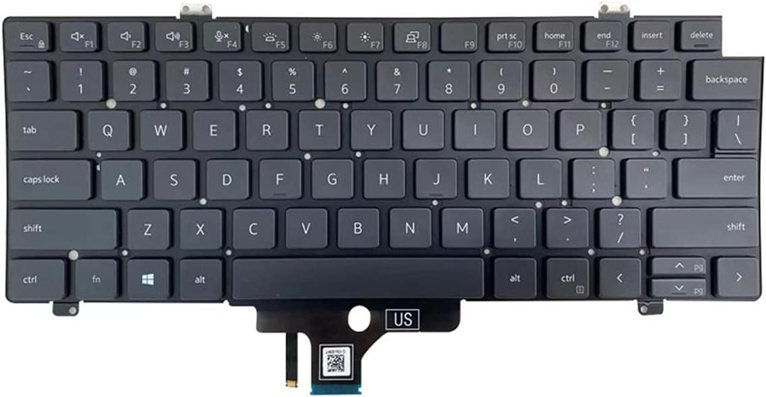 Laptop Replacement US Layout Backlit Keyboard for DELL Latitude 7420 7410 5420 Black
