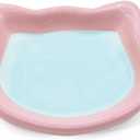 Ceramic Cat Head Shaped Pet Bowl Pink and Blue Food and Water Dish for Cats and Small Dogs, Easy to Clean and Durable, Minimalist Design