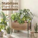 Leaf&lull Plant Stand Indoor Outdoor Corner Metal Wood Plant Shelf Tiered Plant Holder Ladder Shelf for Patio Balcony Shelving Unit for Live Plants House Decor 1 Tier