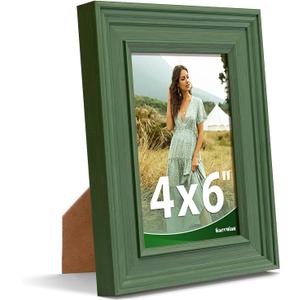 4x6 Picture Frame, High Definition Glass for Photo Frame 4x6, Vintage Picture Frames 4 x6 Rustic Distressed Pattern, Wall and Tabletop Display, Teal Green 1Pack