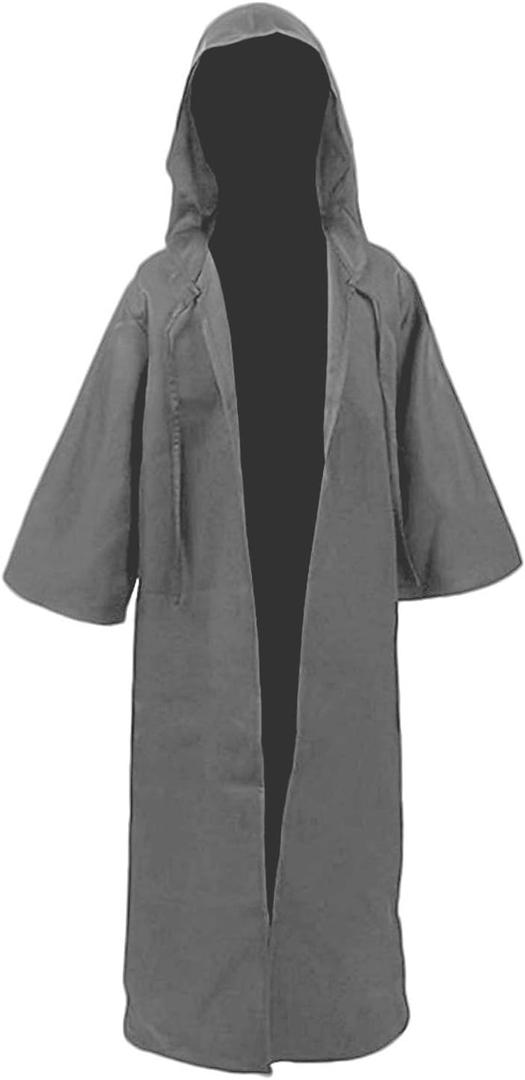 GOLDSTITCH Hooded Robe Cloak Knight Fancy Cool Cosplay Costume (Large, Gray)