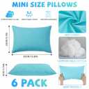 Kigley 6 Pack Mini Pillows Bulk for Daycare, Travel, 14"x9" Small Soft Pillow for Pet Neck/Lumbar Support(Light Blue)