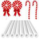 Sratte 8 Pcs Christmas Foam Noodles with Packaging Tape 78.7 Inch Hollow Foam Noodles with Adhesive Tape for Christmas Decor DIY Craft Projects, (RED)