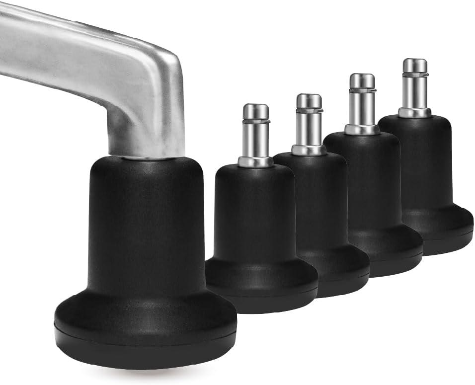 AXL Chair Glides for Office Chairs, Replace Casters with 2.4 Inch (61mm) Stationary Feet,High Bell Stationary Feet, Replace Wheels with Durable Glides  5 Pack(High)