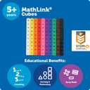 Learning Resources MathLink Cubes - Set of 100 Cubes, Ages 5+ Kindergarten, STEM Activities, Math Manipulatives, Homeschool Supplies, Teacher Supplies
