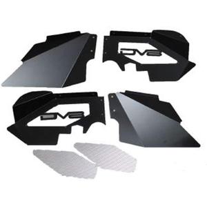 DV8 Offroad Inner Fender Liner Set fits 2007-2018 Wrangler JK | Front Wheel Wells | Vented for Airflow | Aluminum Construction | Black Satin Finish