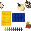 Building Bricks and Robots Ice Cube Tray or Candy Gummy Cake Decoration Molds