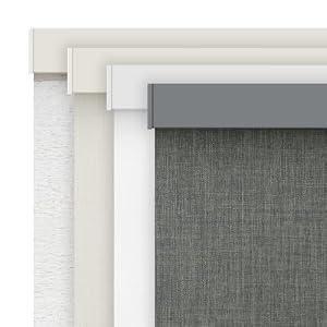 AOSKY Cordless Blackout Roller Shades for Windows, 40"W x 72"H, Linen Grey