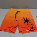 Lzzidou Men Swim Trunks with Compresssion Liner 7 Inch Inseam Board Shorts Bathing Suit with Zipper Pockets (Small, Orange Red)