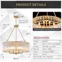 CATINER Modern 24.4" Crystal Glass Chandelier 8-Light Gold Chandeliers