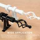 Window Treatment Finials 4 PCS Long Twisted Shaped Decorative Curtain Rod Finials Fit for 0.98 or 1.1 Inch(25-28mm) Diameter Curtain Rod Drapery Rod Replacement Finials, Black