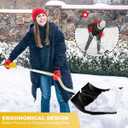 YEITSNOW Snow Shovel for Driveway Ergonomic Design 17 Reinforced Heavy Duty Snow Removal Easy Assembled Tool in Winter Snowy Day for Garage Car Parking Port Workshop Barn