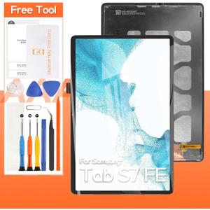 For Samsung Galaxy Tab S7 FE T730 Screen Replacement T730 T733 T736 T738U T735 T737 LCD Display Touch Screen Digitizer Full Assembly,with Tools(Black)